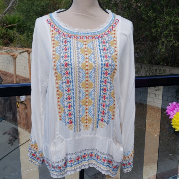 Johnny Was Tops - Nwt Johnny Was embroidered blouse size S